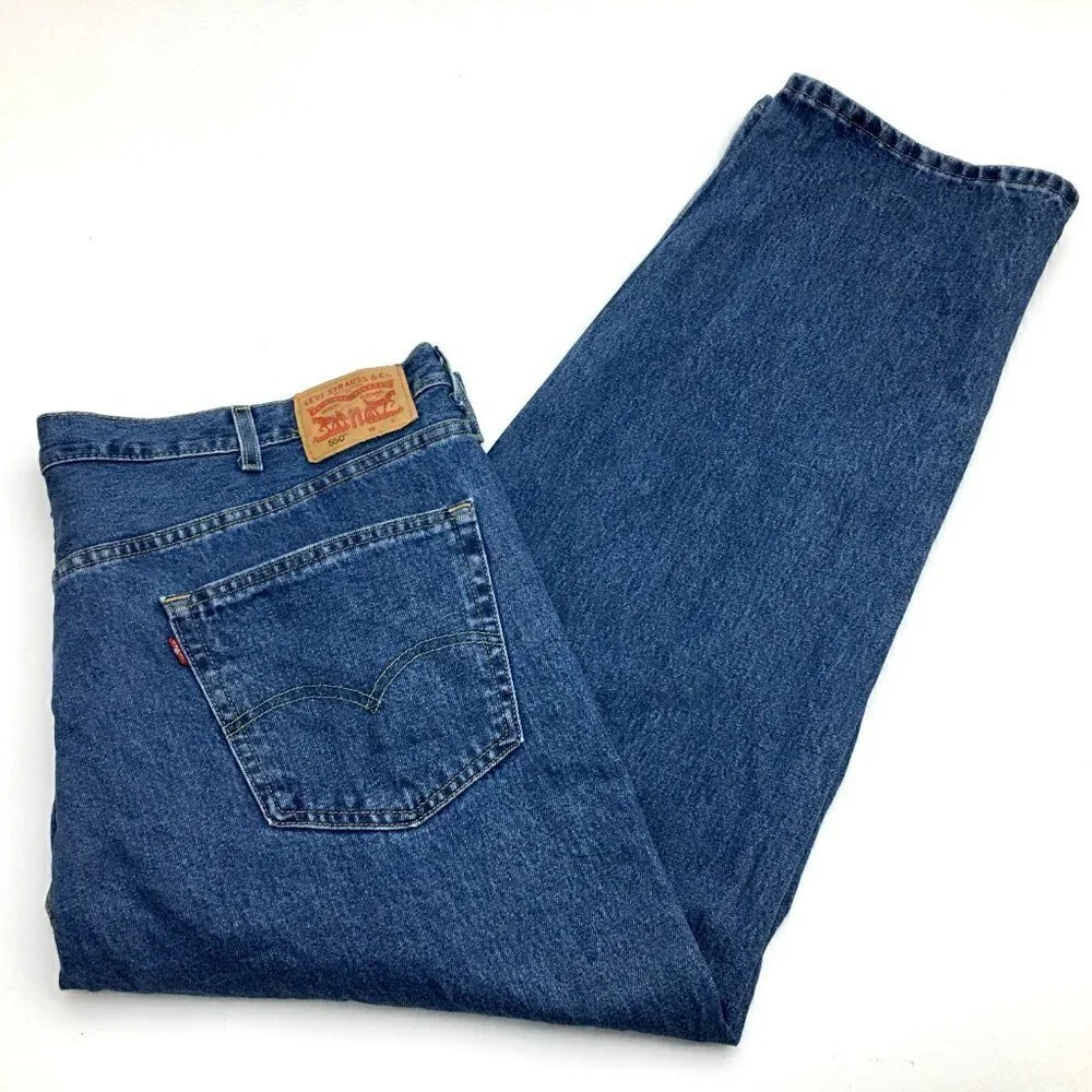 Levi's 550 Men's Jeans Relaxed Fit Straight Leg Medium Wash size 46 x 30